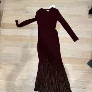 Ulla Johnson Deep Burgundy Long Sleeve Dress